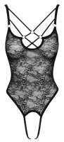 Cottelli LINGERIE Body aus feiner schwarzer Blütenspitze