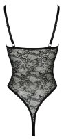 Cottelli LINGERIE Body aus feiner schwarzer Blütenspitze