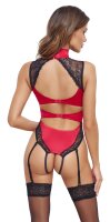 Cottelli LINGERIE Body ouvert aus edlem rotem Satin