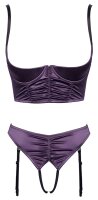 Cottelli LINGERIE Set aus dunklem lilafarbenem Stretch-Satin