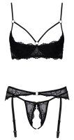 Cottelli LINGERIE Set aus schwarzer Stretch-Spitze