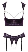 Cottelli LINGERIE Set aus dunkler lilafarbener Spitze
