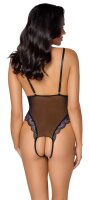 Cottelli LINGERIE Body ouvert mit 2-farbiger Blütenspitze