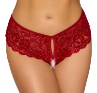 Cottelli LINGERIE Slip ouvert aus roter Blütenspitze