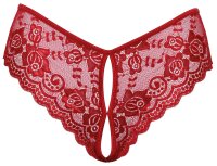 Cottelli LINGERIE Slip ouvert aus roter Blütenspitze