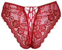 Cottelli LINGERIE Slip ouvert aus roter Blütenspitze