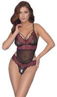 Cottelli LINGERIE Body ouvert mit transparentem Powernet