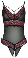 Cottelli LINGERIE Body ouvert mit transparentem Powernet