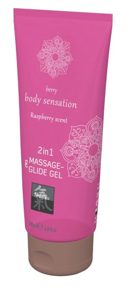 SHIATSU Massage-& Glide Gel 2in1 Raspberry 200ml