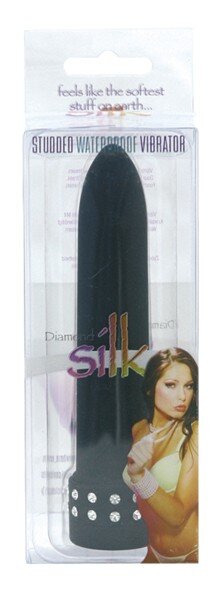 Diamond Silk Vibrator black 11cm