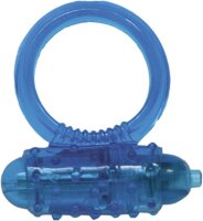 Silicone Soft Cock-Ring blue m. Vibr.