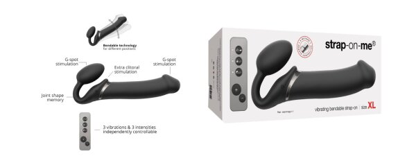 Strap-on-me Vibrating bendable strap-on black XL