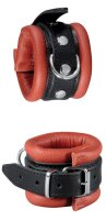 XX-DREAMSTOYS Leder-Handfessel rot/schw.