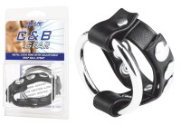 BLUE LINE C&B GEAR Metal Cock Ring With Adjust. Snap...