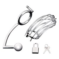 BLUE LINE C&B GEAR Cock Cage with Anal Stimulator