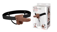 LUX FETISH 6" Rechargeable Strap-on With Balls brown