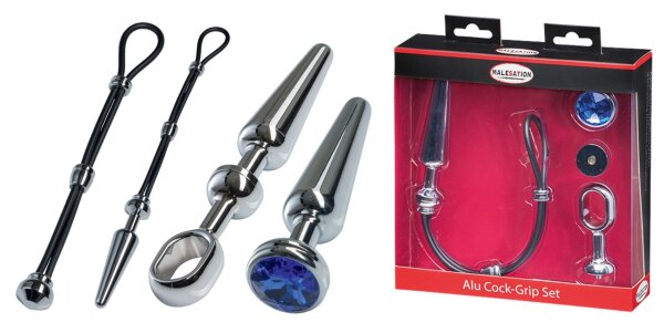 MALESATION Alu-Cock-Grip Set mittel, chrom