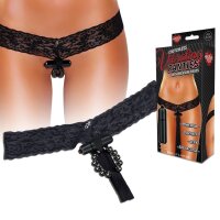 HUSTLER Vibrating Panties with pleasure beads black S/M