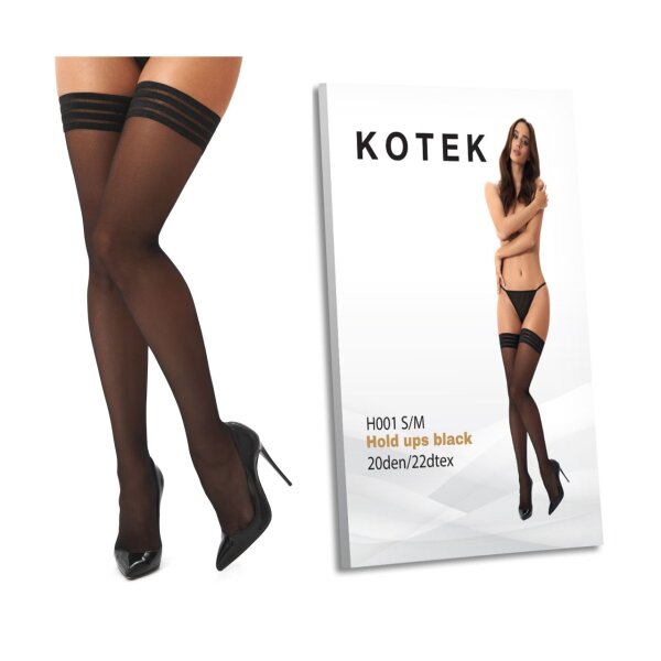 KOTEK Halterlose Strümpfe H001 schwarz