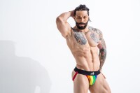 C4M Jockstrap Stripe Pride L