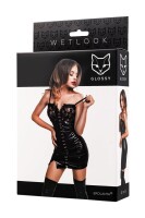 GLOSSY - Wetlook Dress with lacing complete