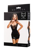 GLOSSY - Wetlook Dress with transparent top
