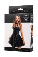 GLOSSY - Wetlook Dress with collar and metal rings