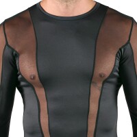 Svenjoyment Shirt mit transparente Netz-Einsätzen