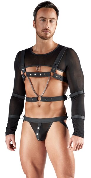 Svenjoyment Set mit Crop-Top, Brust-Harness und Jock