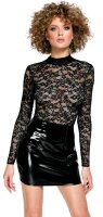 Black Level Kleid aus Lack mit stylischem Material-Mix:...