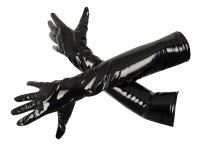 Black Level Handschuhe aus Lack mit Stretch-Einsätzen