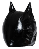 Black Level Kopfmaske aus Lack im Cat-Look mit kleinen Ohren S-L