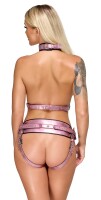 Bad Kitty Harness-Set in schillernder Rosé-Metallic-Optik