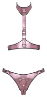 Bad Kitty Harness-Set in schillernder Rosé-Metallic-Optik