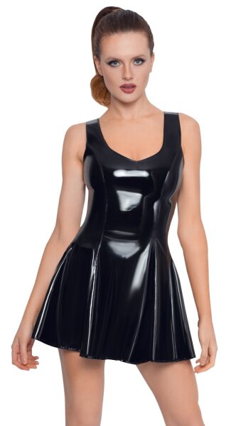 Black Level Kleid aus Lack mit tiefem Ausschnitt vorne und hinten
