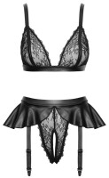 Cottelli LINGERIE Set mit Soft-BH und Straps-Slip ouvert