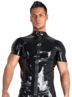 LATE X Shirt aus Latex mit kleinem Stehkragen