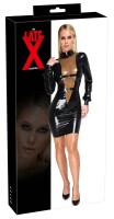 LATE X Kleid aus Latex mit langem Arm und hohem Stehkragen