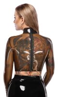 LATE X Shirt aus Latex mit großem dekorativen Metallring