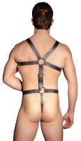 ZADO Harness aus Leder mit nietenbesetzten Lederriemen S-L