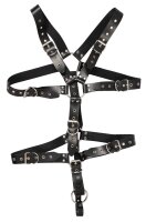 ZADO Harness aus Leder mit nietenbesetzten Lederriemen S-L