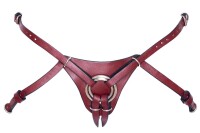 ZADO Strap-on aus Leder in stilvollem Deep Red