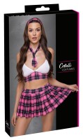 Cottelli COSTUMES Schuluniform-Kostüm im pink/schwarz/weißen Karo-Look