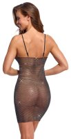 Cottelli PARTY Kleid aus transparentem schwarzem Netz S/M