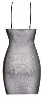 Cottelli PARTY Kleid aus transparentem schwarzem Netz S/M