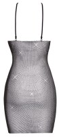 Cottelli PARTY Kleid aus transparentem schwarzem Netz S/M