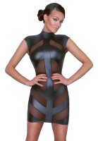 Cottelli PARTY Kleid mit transparenten Powernet-Einsätzen S