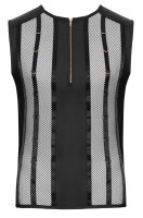 Svenjoyment Shirt mit goldfarbenem kurzem Front-Reißverschluss