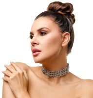 ZADO Ketten-Halsfessel mit 3 Metall-Gliederketten