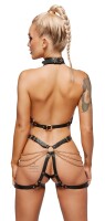 ZADO Harness aus Leder mit dekorativen Nieten, Ringen und Schnallen